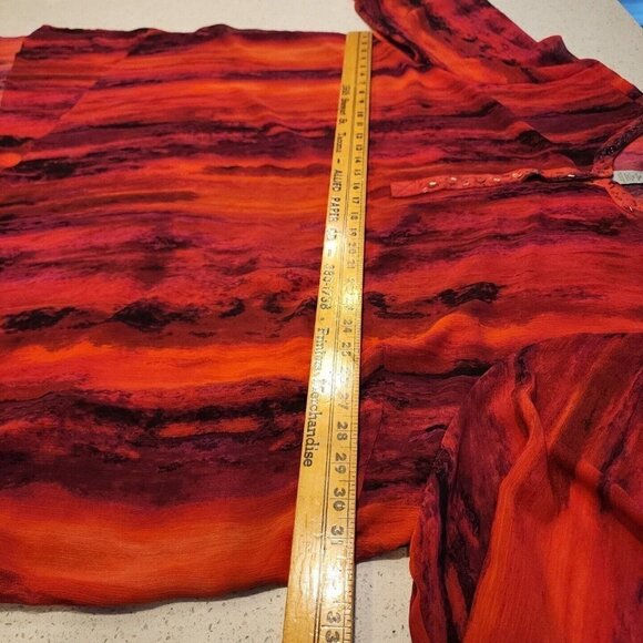 catherines 4x 30w 32w Tunic Shirt Tip Red Flowy Short Sleeve - Picture 7 of 8